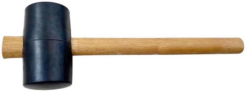 PROREGAL® Hammer Gummihammer Schwarz 0,23 kg Holzgriff von PROREGAL®