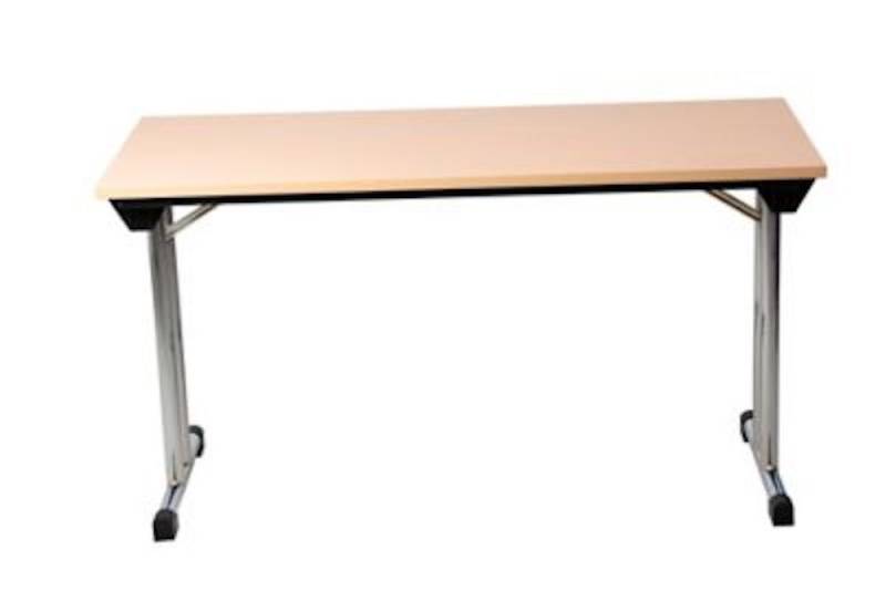 PROREGAL® Klapptisch Klapptisch Lizard, T-Fuß-Gestell-Rund, HxBxT 75x160x80cm, Chrom-Buche von PROREGAL®
