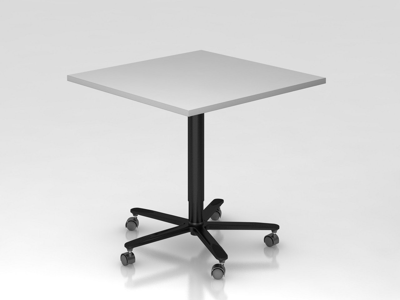 PROREGAL® Konferenztisch Säulenhubtisch, Grau, schwarzes Gestell, 80x80cm, H: 72-114cm von PROREGAL®