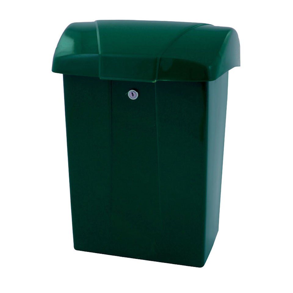 PROREGAL® Mülleimer Wandbriefkasten aus Kunststoff, HxBxT 44x31x20cm, Grün von PROREGAL®