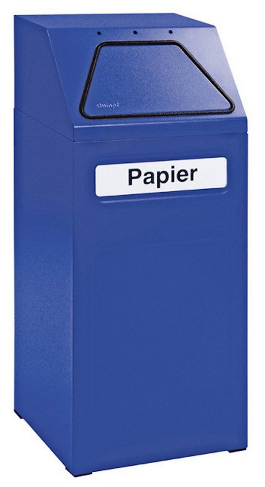 PROREGAL® Mülltrennsystem Abfallsammler selbstschließend 65L HxBxT 97x40x38cm Feuershemmend Blau von PROREGAL®