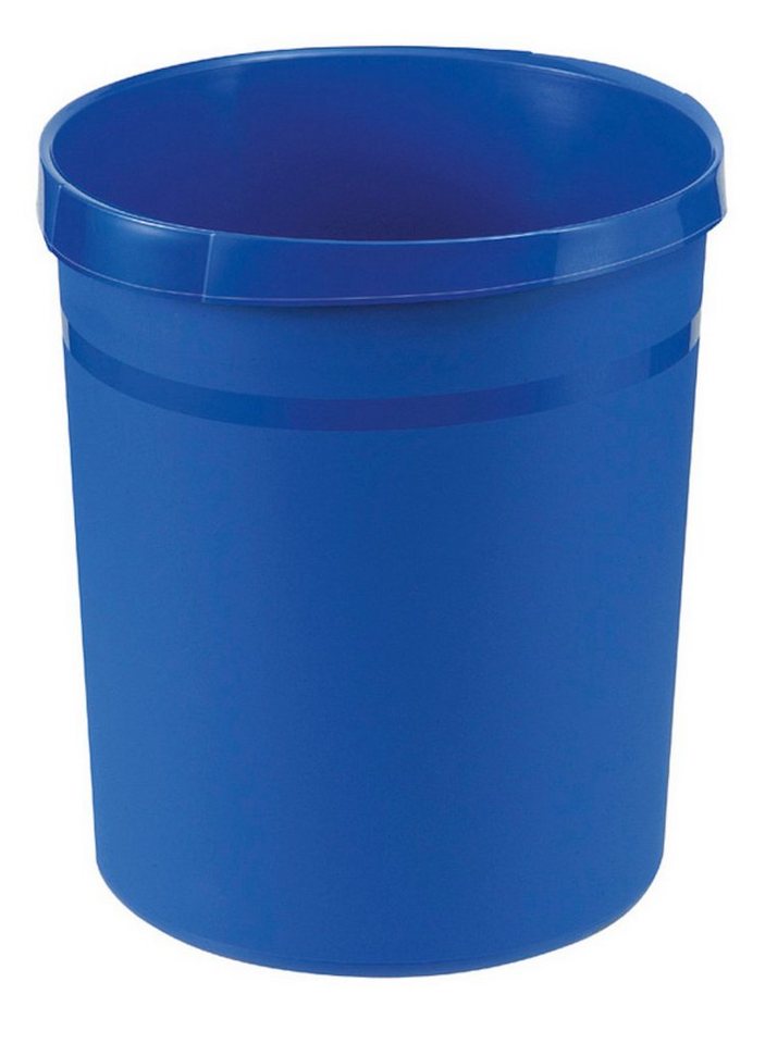 PROREGAL® Papierkorb Klassischer runder Papierkorb aus Kunststoff, 18L, Blau von PROREGAL®
