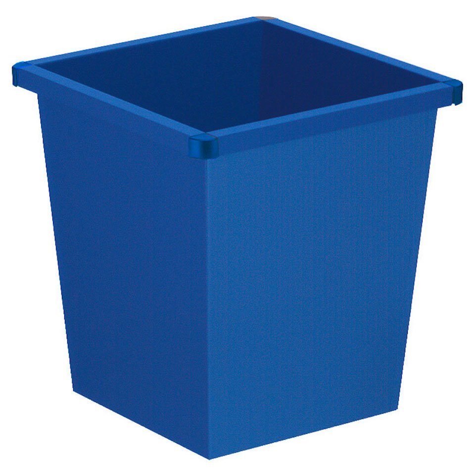 PROREGAL® Papierkorb Viereckiger Papierkorb mit Stoßecken aus Kunststoff, 27L, Blau von PROREGAL®