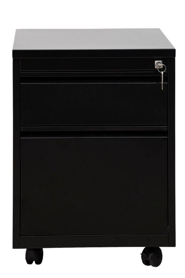 PROREGAL® Rollcontainer Rollcontainer Fox, Schwanenhalsgriff, HxBxT 62x46x79cm, Schwarz von PROREGAL®