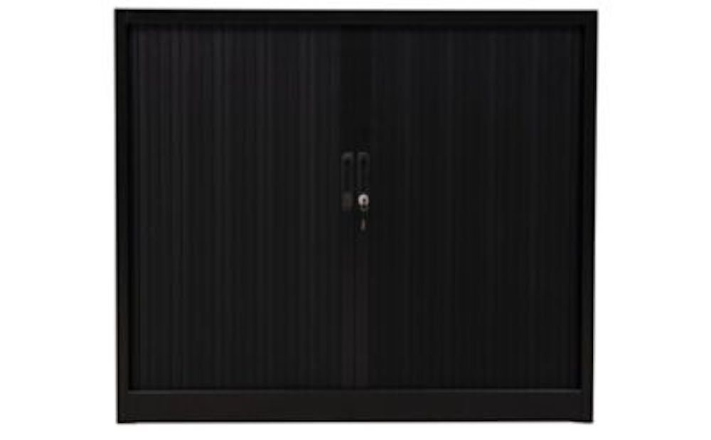 PROREGAL® Rollladenschrank Rollladenschrank Weasel, 2 Ordernhöhen, HxBxT 105x120x46cm, Schwarz von PROREGAL®