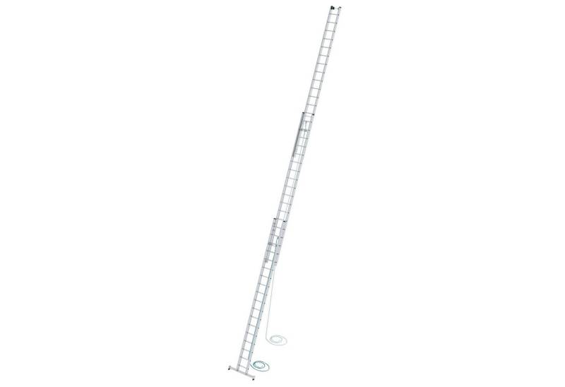 PROREGAL® Schiebeleiter Sprossen-Seilzugleiter 3-teilig mit nivello®-Traverse 3x18 Sprossen von PROREGAL®