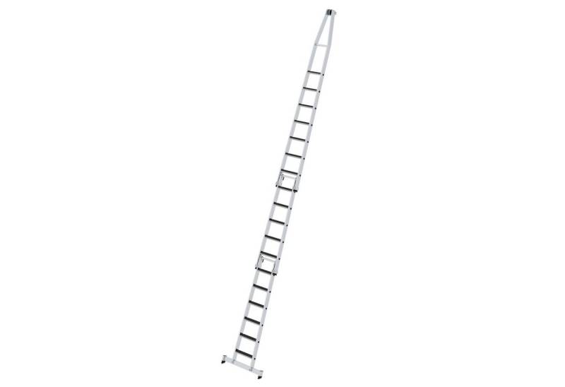 PROREGAL® Schiebeleiter Stufen-Glasreinigerleiter-Satz mit nivello®-Traverse und clip-step R13 von PROREGAL®