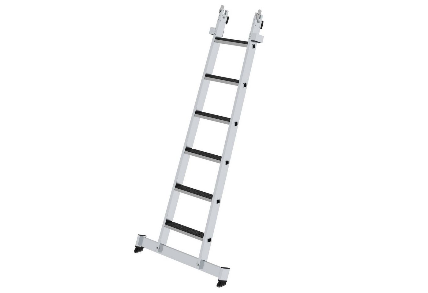 PROREGAL® Schiebeleiter Stufen-Glasreinigerleiter Unterteil nivello-Traverse & clip-step R13 6 von PROREGAL®