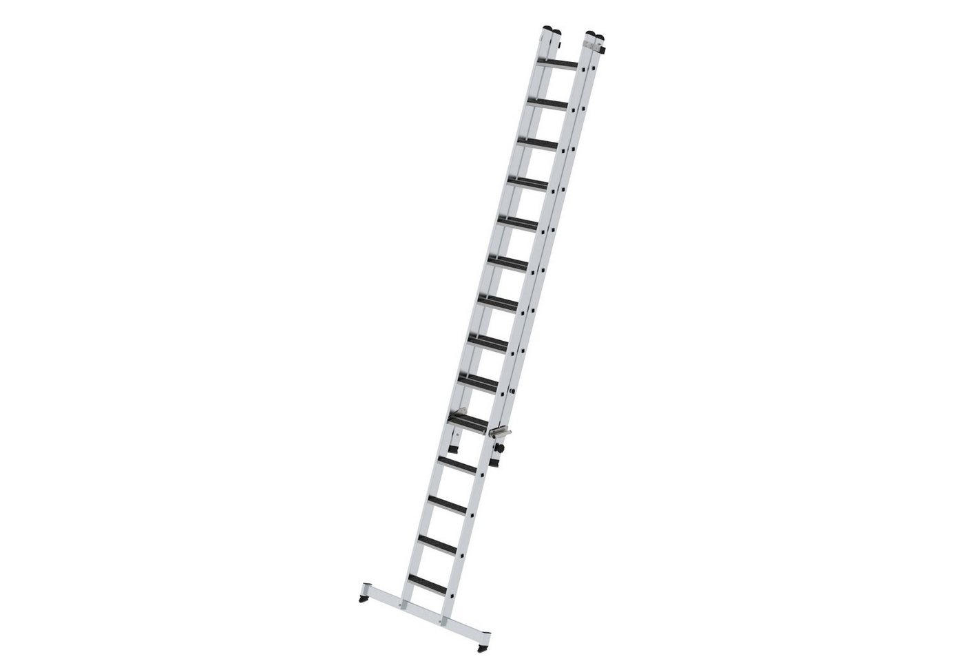 PROREGAL® Schiebeleiter Stufen-Schiebeleiter 2-teilig mit nivello-Traverse und clip-step R13 von PROREGAL®