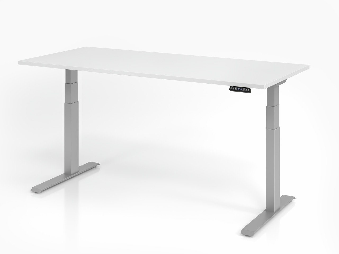 PROREGAL® Schreibtisch Schreibtisch Illmari,  Weiß,  B: 120cm, H: 64-129cm,  Rechteckform von PROREGAL®