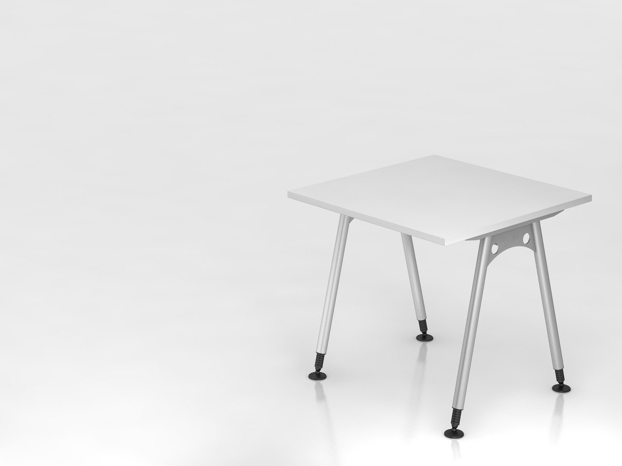 PROREGAL® Schreibtisch Schreibtisch Keijo,  Weiß,  BxT 80x80cm, Höhe 68-76cm von PROREGAL®