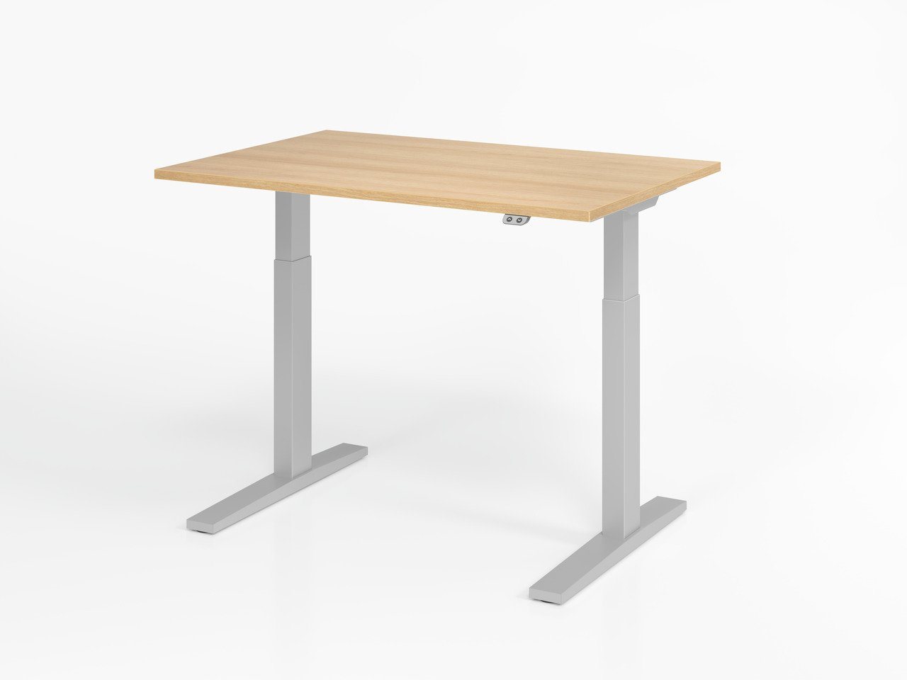 PROREGAL® Schreibtisch Schreibtisch Oskari,  Eiche,  B: 120cm, H: 70-120cm,  Rechteckform von PROREGAL®