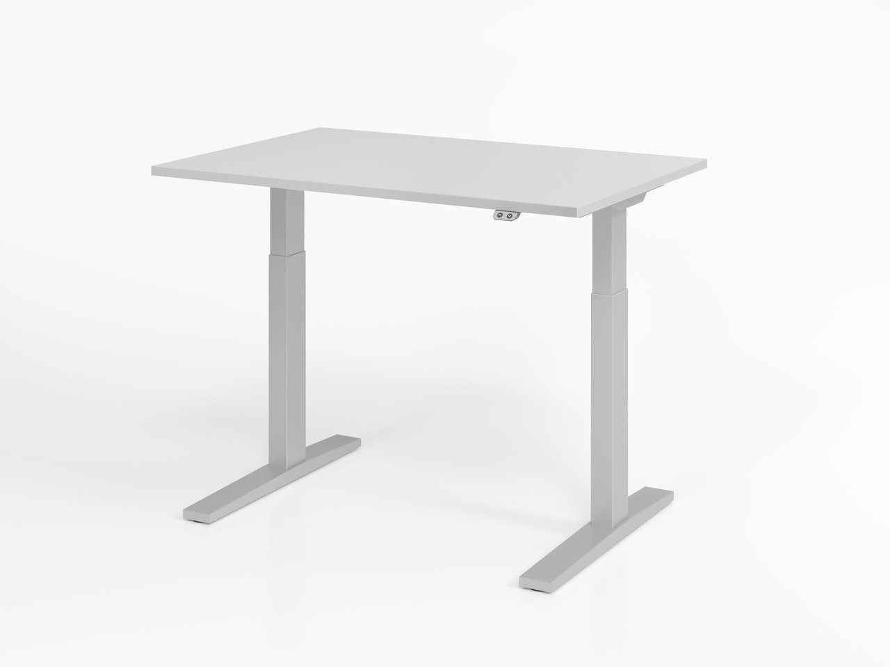 PROREGAL® Schreibtisch Schreibtisch Oskari,  Grau,  B: 120cm, H: 70-120cm,  Rechteckform von PROREGAL®