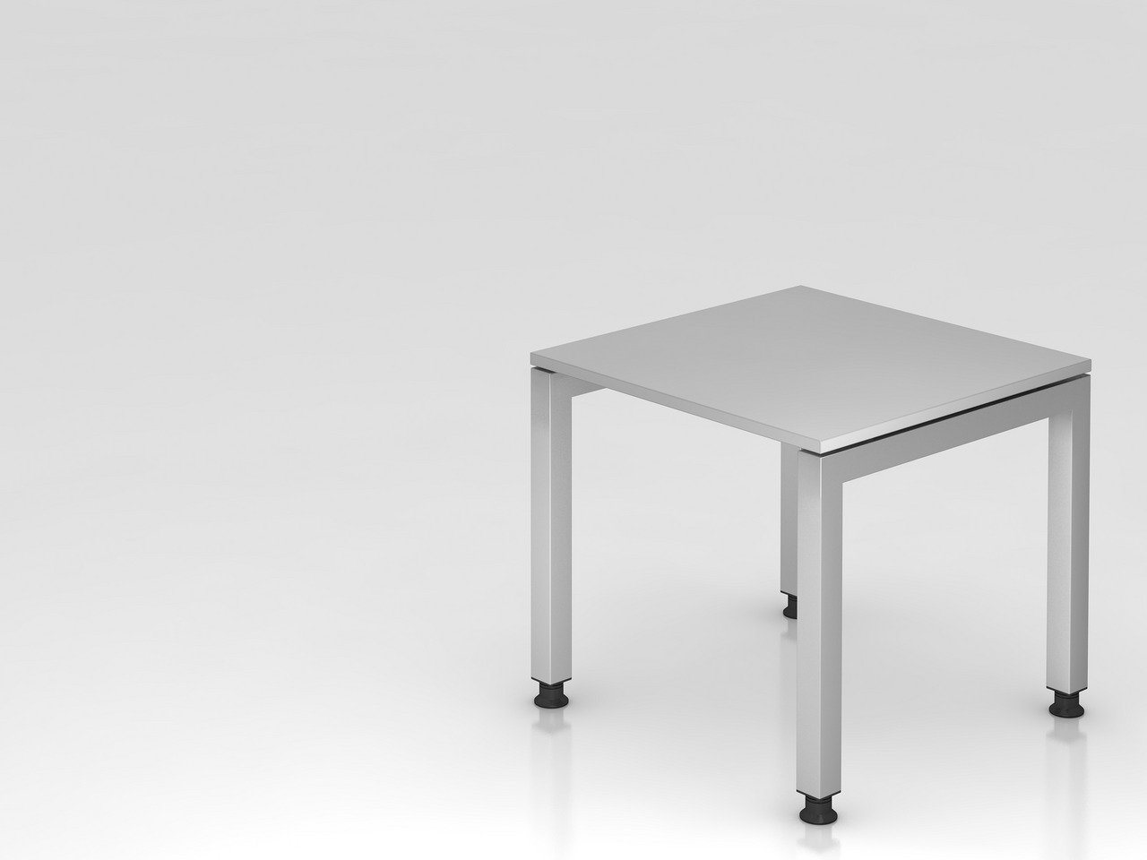 PROREGAL® Schreibtisch Schreibtisch Pejo, Grau, Silber Gestell , BxT 80x80cm, H 68-76cm von PROREGAL®