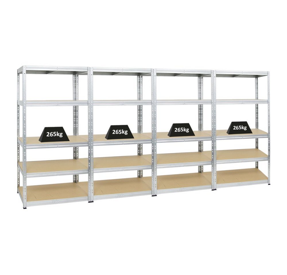 PROREGAL® Schwerlastregal MegaDeal 4 Stück Tiger 180x90x60cm Fachlast 265kg Verzinkt, Made in EU PROREGAL® Schwerlastregal MegaDeal 4 Stück Tiger 180x90x60cm Fachlast 265kg Verzinkt, Made in EU von PROREGAL®