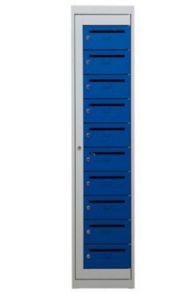 PROREGAL® Spind Postverteilerschrank Crane, HxBxT 180x40x50cm, Grau-Blau von PROREGAL®