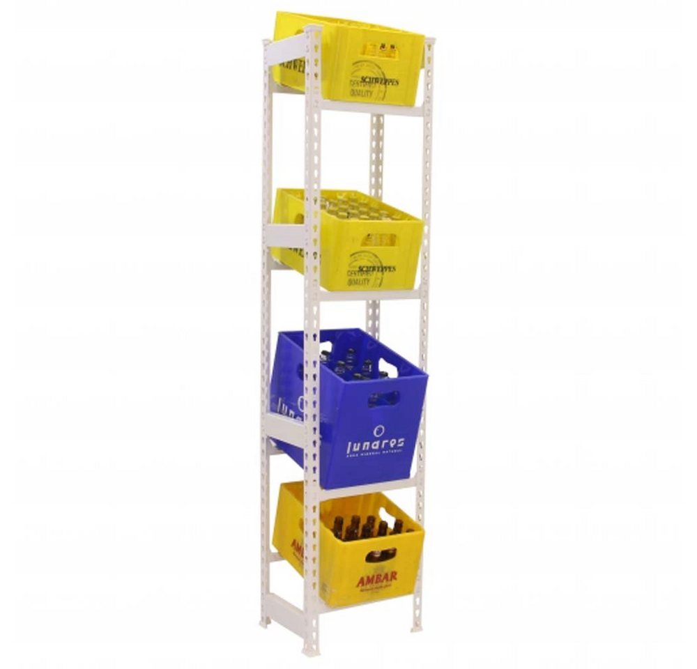 PROREGAL® Standregal Getränkekistenregal Simonbottle, HxBxT 200x4-100x30cm, mehrere Farben, Getränkeregal, 3 Ebenen für 4-12 Kisten, 100kg Traglast pro Ebene, Selbstmontage von PROREGAL®