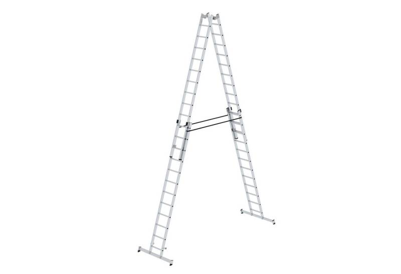 PROREGAL® Stehleiter Sprossen-Stehleiter 4-teilig mit nivello®-Traverse 4x12 Sprossen von PROREGAL®