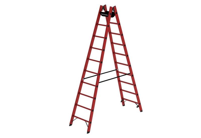 PROREGAL® Stehleiter Sprossen-Stehleiter GFK 2x10 Sprossen von PROREGAL®