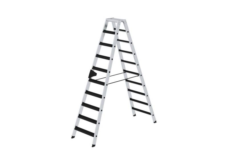 PROREGAL® Stehleiter Stufen-Stehleiter beidseitig begehbar mit clip-step relax 2x10 Stufen von PROREGAL®