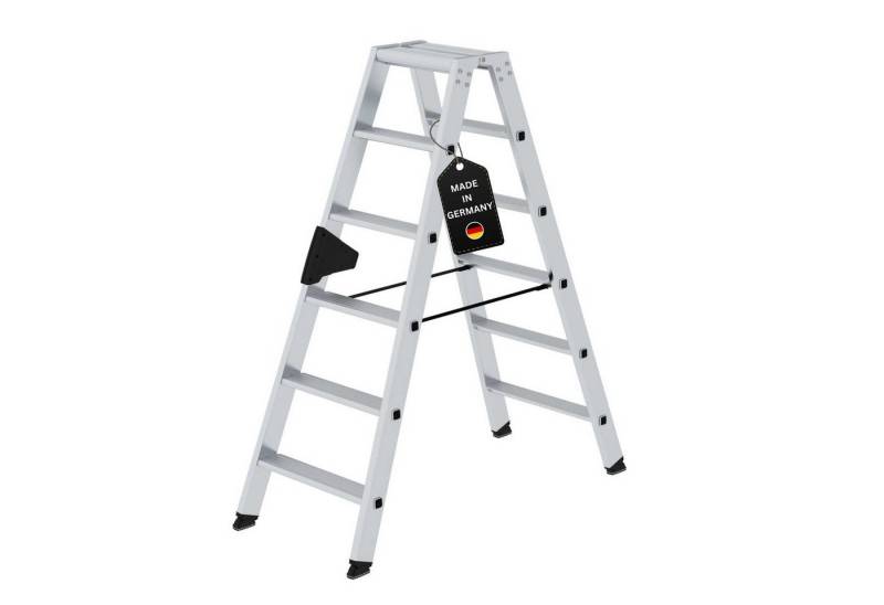 PROREGAL® Stehleiter Stufen-Stehleiter beidseitig begehbar 2x6 Stufen von PROREGAL®