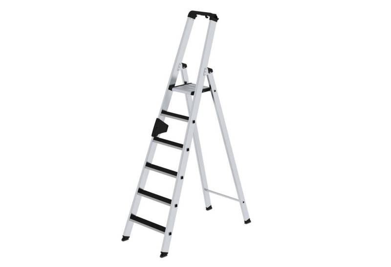 PROREGAL® Stehleiter Stufen-Stehleiter einseitig begehbar mit clip-step 6 Stufen von PROREGAL®