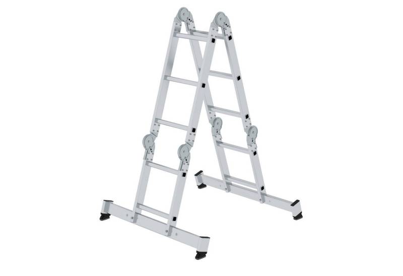 PROREGAL® Vielzweckleiter Vielzweckleiter 4-teilig mit nivello®-Traverse 2x2 + 2x3 Sprossen von PROREGAL®
