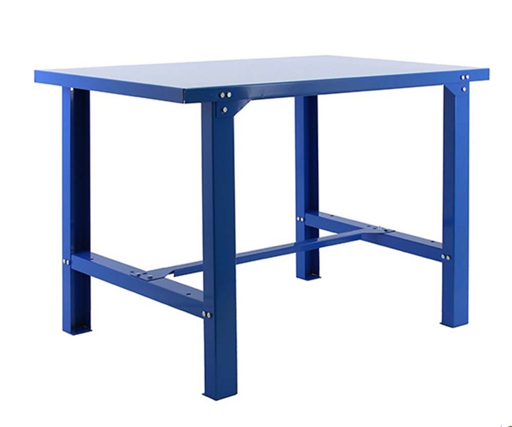 PROREGAL® Werkbank Werkbank Buffalo Wood/Metal, (HxBxT 87x120/150/180x73cm, Traglast 600kg, Blau, Grau) von PROREGAL®