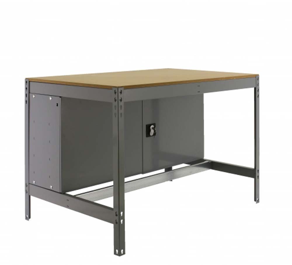 PROREGAL® Werkbank Werkbank Buffalo mit Schrank, (2 verschiedene Größen (HxBxT 84 x 90/120 x 61/76cm), Traglast 600kg, Blau/Grau) von PROREGAL®