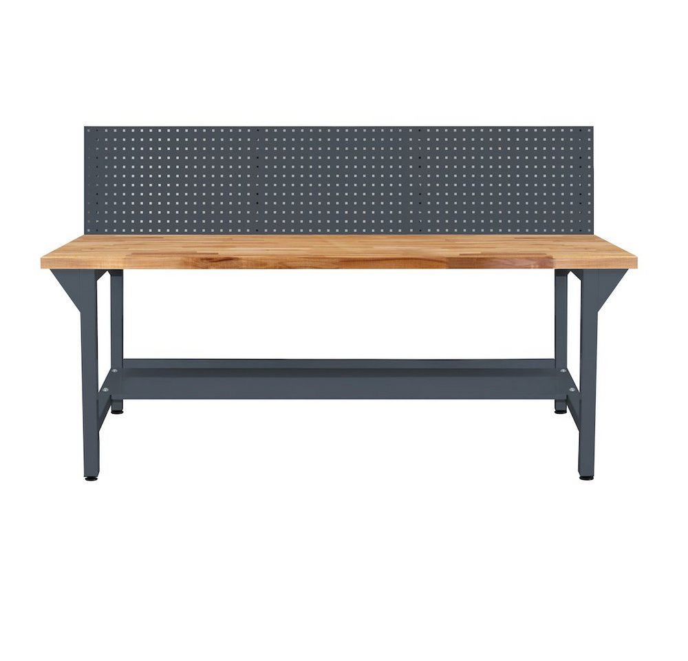 PROREGAL® Werkbank Werkbank Giant Rhino Plus mit Lochplatte, HxBxT 131x200x70cm, Grau von PROREGAL®