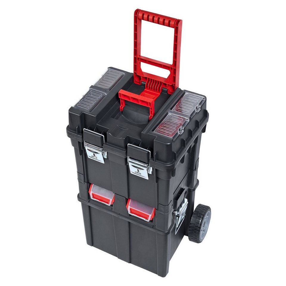 PROREGAL® Werkzeugkoffer WerkzeugkofferTrolley Plus auf Rollen, HxBxT71,2x49,5x35cm, SchwarzRot PROREGAL® Werkzeugkoffer WerkzeugkofferTrolley Plus auf Rollen, HxBxT71,2x49,5x35cm, SchwarzRot von PROREGAL®