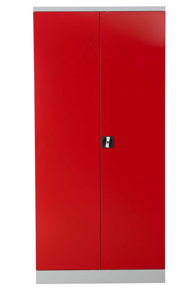 PROREGAL® Werkzeugschrank Flügeltürenschrank Gazelle, HxBxT 195x92x50cm, Anthrazit-Rot, Lackiert von PROREGAL®