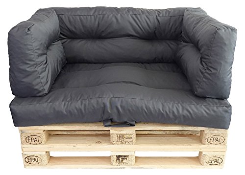 Prosanvita Palettenkissen Graphit, Moderne Paletten-Couchkissen für den Innen- und Außenbereich, abwaschbare Sitzkissen, Rückenkissen ca. 120 x 40 cm von Prosanvita