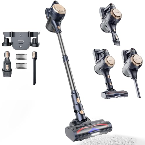 Proscenic P11 Lite Akku Staubsauger Kabellos, 40kPa 50 Minuten Leichter Kabelloser Staubsauger mit LED-Display Anti-Tangle Haustierfreundlich Geeignet für Teppich Hartböden Vorhang Auto Tierhaare von Proscenic
