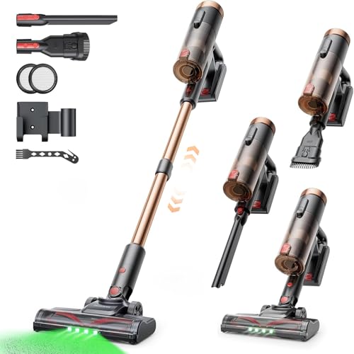 Proscenic P11 Ultra Staubsauger Kabellos, Leichter Selbststehend 40Kpa 40Min Akku Staubsauger mit Touchscreen Grün Licht Anti-Tangle, Stielstaubsauger für Teppich Hartböden Vorhang Auto Haustierhaare von Proscenic