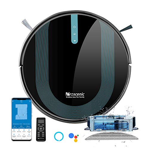 proscenic 850T Saugroboter und Wischroboter, 3000 Pa, leistungsstark für Haustiere, intelligente Navigation, 2-in-1-Mischbehälter, Steuerung über Siri, App, Alexa und Google Home von Proscenic