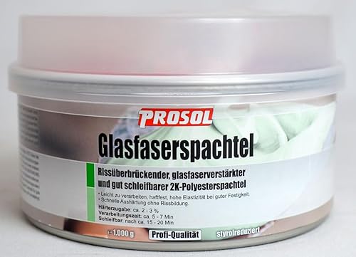 Glasfaserspachtel 975 g plus 25 g Härter, 1000 g netto von Prosol