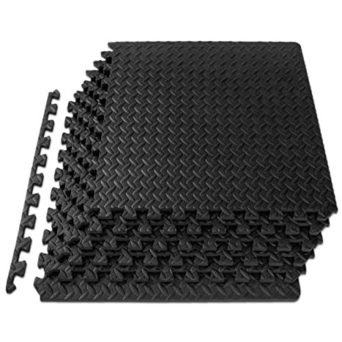ProsourceFit Puzzle Exercise Mat ½ in, EVA Interlocking Foam Floor Tiles for Home Gym, Mat for Home Workout Equipment, Floor Padding for Kids, Black, 24 in x 24 in x ½ in, 24 Sq Ft - 6 Tiles ProsourceFit Puzzle Exercise Mat ½ in, EVA Interlocking Foam Floor Tiles for Home Gym, Mat for Home Workout Equipment, Floor Padding for Kids, Black, 24 in x 24 in x ½ in, 24 Sq Ft - 6 Tiles von ProsourceFit