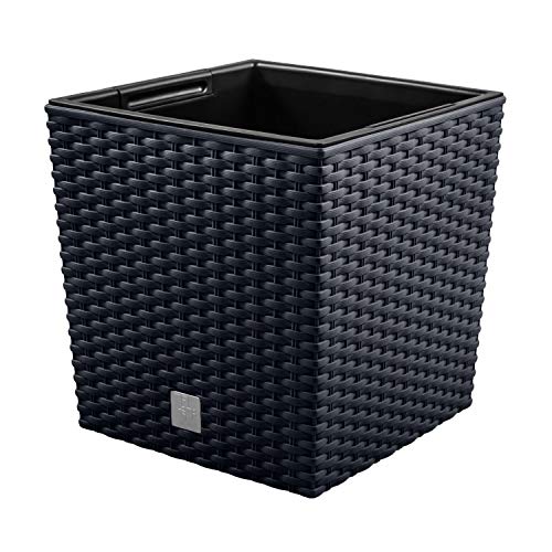 16,3 Liter Zeit Pot mit Einsatz 22,5 x 22,5 x 42 cm in Anthrazitfarbe von Prosperplast