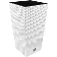 26,6 -Liter -Zeit Pot mit Einsatz 26,5 x 26,5 x 50 cm in Weiß von Prosperplast