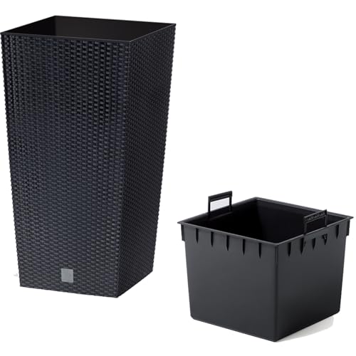 49 -Liter -Zeit Pot mit Einsatz 32,5 x 32,5 x 61 cm in Anthrazitfarbe von Prosperplast