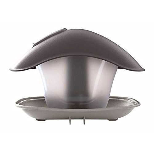 Prosperplast Vogelhaus Vogelfüttterhaus UV-Beständig Kunststoff Leicht Grau 248 x 182 x 174 mm [LxBxH] von Prosperplast