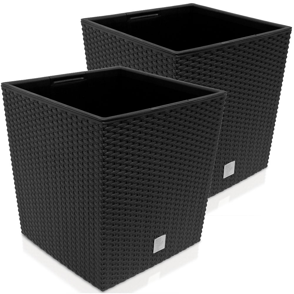 Blumentopf Rato Low 2er-Set Anthrazit 32x32x33cm Blumentopf Rato Low 2er-Set Anthrazit 32x32x33cm von Deuba®