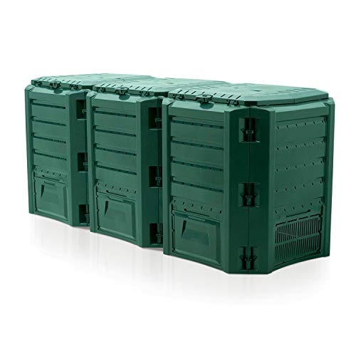 Kompostbehälter 1200 L Prosperplast Compogreen Modul aus Kunststoff in Farbe Grün, 82,6 (H) x 198 (B) x 71,9 (T) cm von Prosperplast