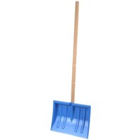 Kinder Schneeschieber blau mit Holzstiel Schneeschaufel Schneeräumer Schippe von Prosperplast