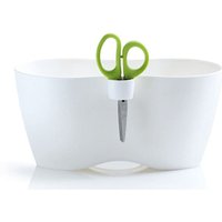 Prosperplast - Kräutertopf weiß limes dublo mit Kräuterschere Blumentopf Pflanztopf von Prosperplast