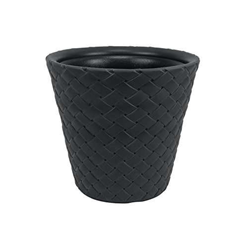 Massive anthrazit Blumentopf Matuba Kunststoff Rattan Stil Übertopf 40 cm von Prosperplast