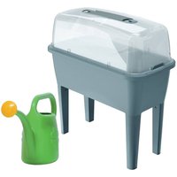 Prosperplast - grey Stadtgarten mit 52L PP-Gewächshaus + 4,5L grüne Gartengießkanne von Prosperplast