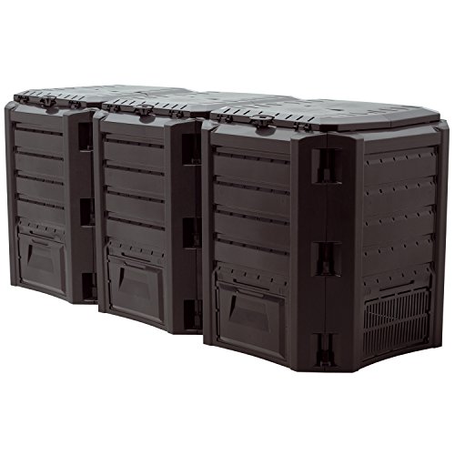 MODUL COMPOGREEN 1200L Kompostierungsanlage, Abmessungen (mm) 1980x719x826, Farbe Schwarz von Prosperplast