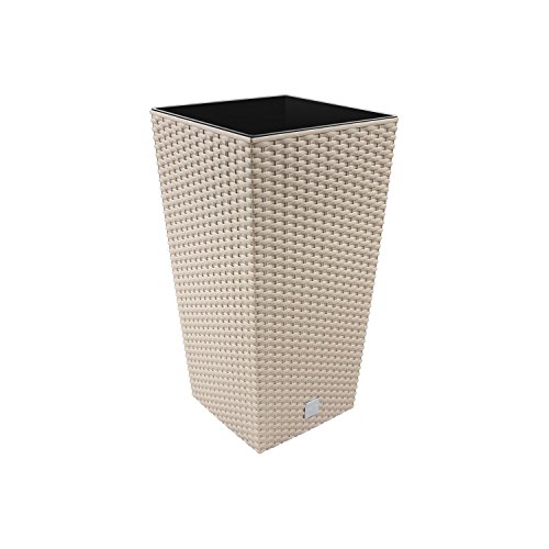 Prosper Plast DRTS225-7529U quadratischer Blumentopf „Rato“, 22,5 x 22,5 x 42,1 cm, mokkafarben (12-Stück) von Prosperplast